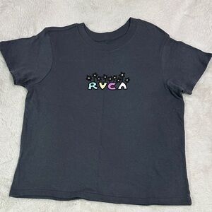 RVCA Kids Charcoal Tee with Colorful Logo